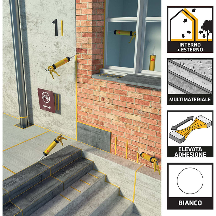 Sika Sikaflex 11 FC Purform Bianco - Adesivo Sigillante Poliuretanico 300 ml - Scatola 12 pz.
