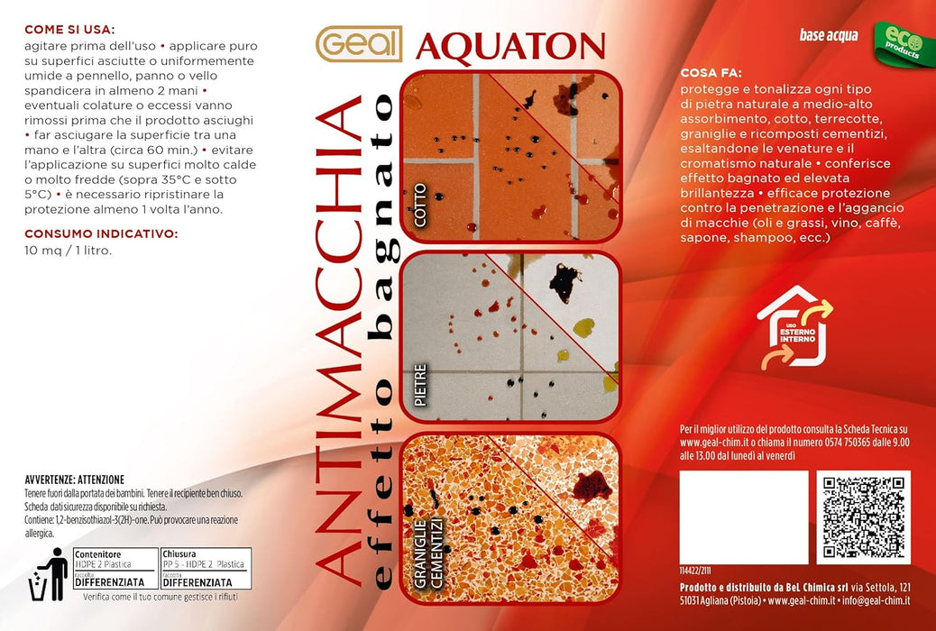 Geal - Aquaton Pietra protettivo effetto bagnato per pietre e materiali lapidei 1 litro