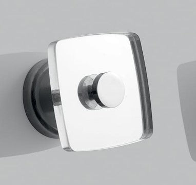 TL Bath - Appendiabito singolo trasparente con magnete in finitura cromata