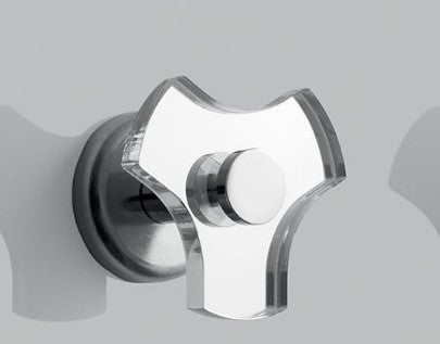TL Bath - Appendiabito singolo trasparente con magnete in finitura cromata