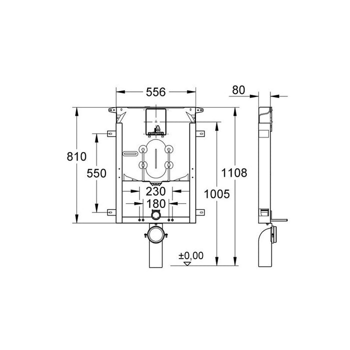 Grohe - Uniset Modulo per vaso sospeso con cassetta da 80 mm