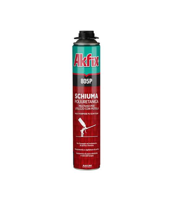 Akfix 805P – Schiuma Poliuretanica per Pistola 750 ml | Cartone 12 pz