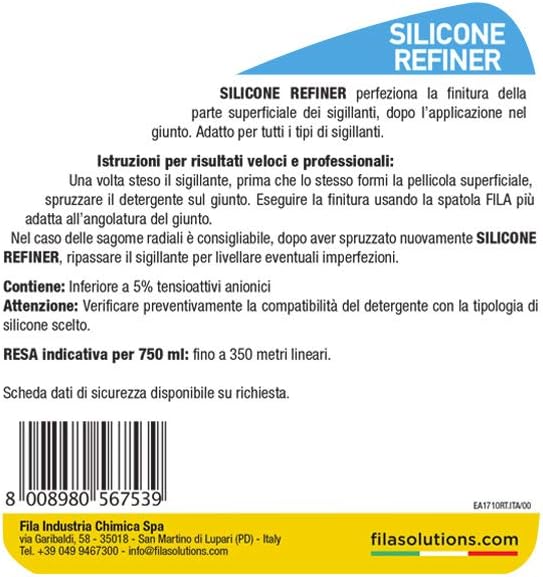 Fila - Silicone Refiner ml. 750 lisciante per la finitura del silicone fresco