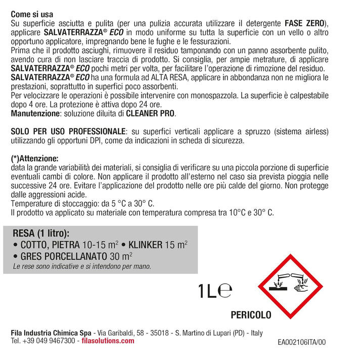 Fila - Salvaterrazza Eco, Impermeabilizzante trasparente consolidante traspirante