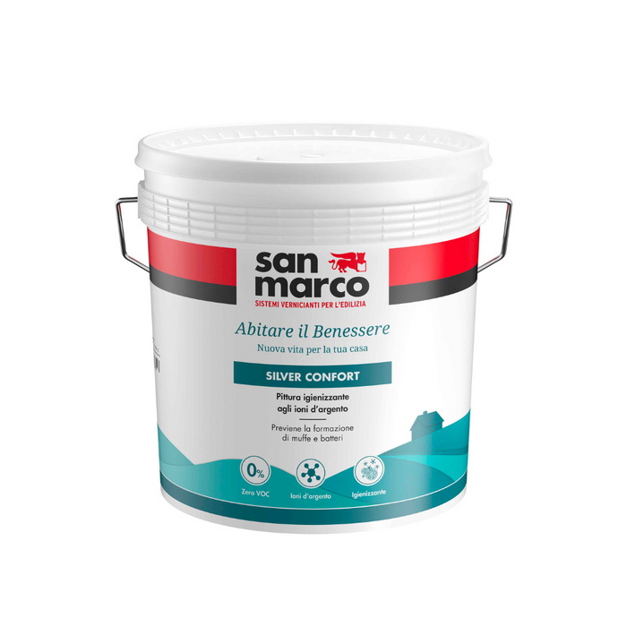 San Marco - Silver Confort Washable Sanitizing Anti-Mold Paint based on silver ions