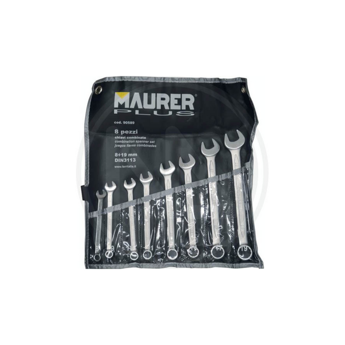 Maurer plus - Set chiavi combinate in fodero 8pezzi misura 8-19