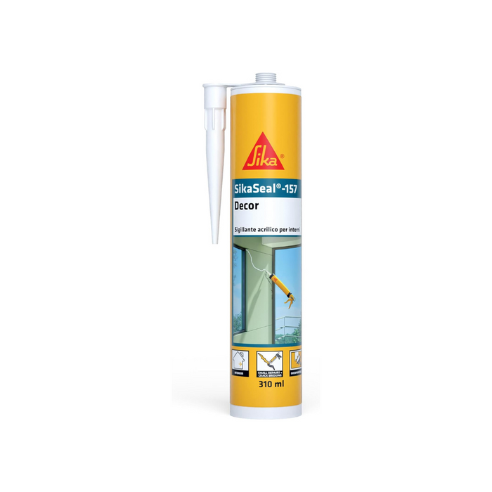 Sika - SikaSeal -157 Decor silicone sigillante acrilico bianco verniciabile Ml.310 (12 pezzi)