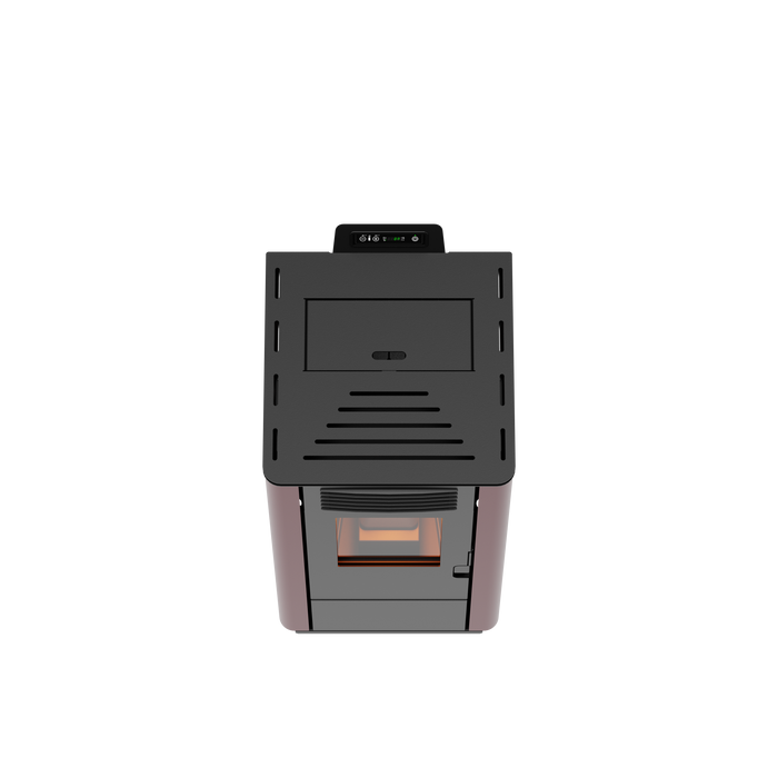 Maurer - Stufa pellet "Modello 10" potenza 8,7 kw/190 mc bianca o bordeaux c/telecomando