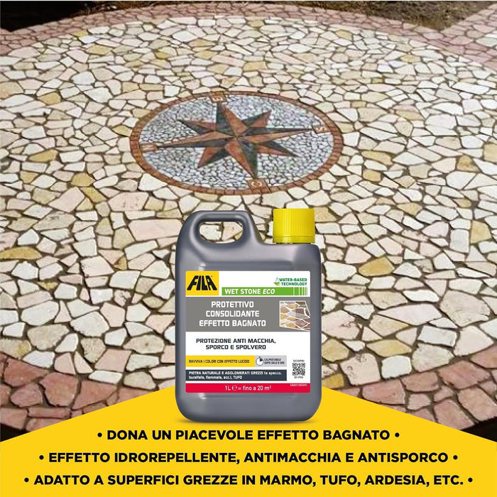 Fila - Wet Stone Eco protettivo consolidante effetto bagnato lt.1