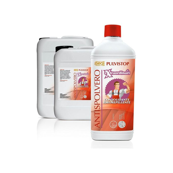 Geal - Pulvistop, water-based consolidating, anti-dusting, water-repellent, natural effect