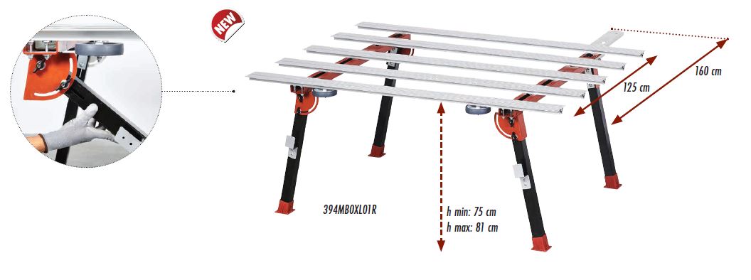 Raimondi - Workbench with variable width from 100 to 150 cm BM180 394MA PLUS
