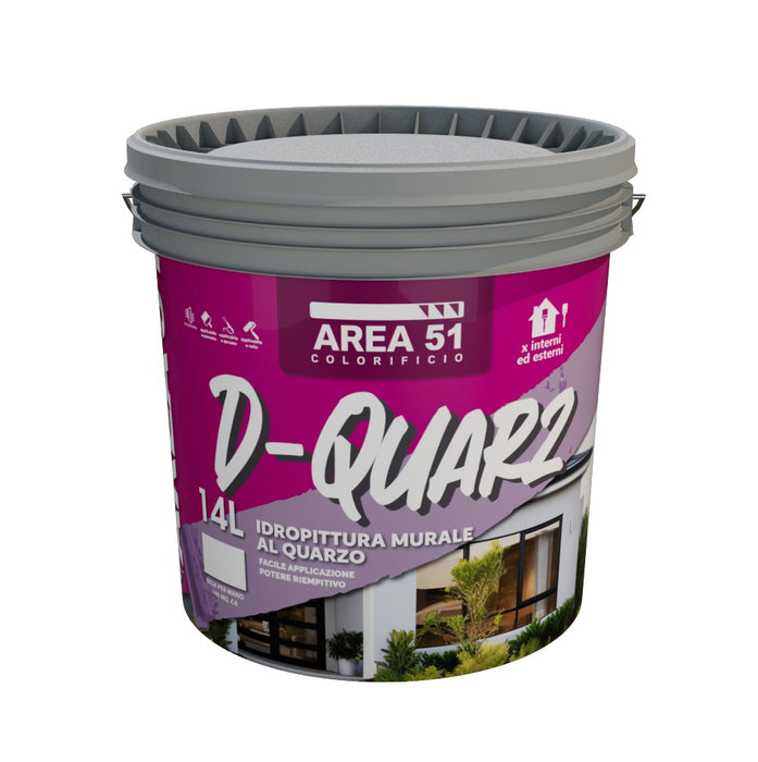 Colorificio Area 51 - D-Quarz Idropittura al Quarzo Bianca 14 Lt