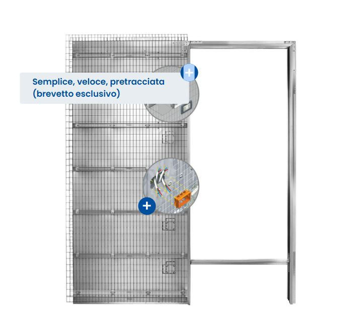 Eclisse - Controtelaio per intonaco FILO MURO Mod. Syntesis LUCE  per porta a scomparsa sp.150