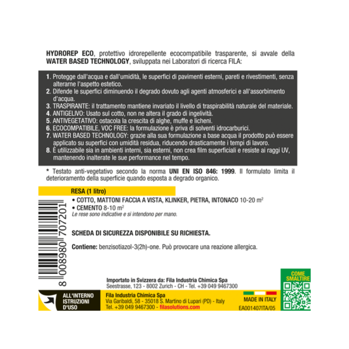 Fila Hydrorep Eco - Protezione Idrorepellente Ecocompatibile a Base Acqua 5 lt.