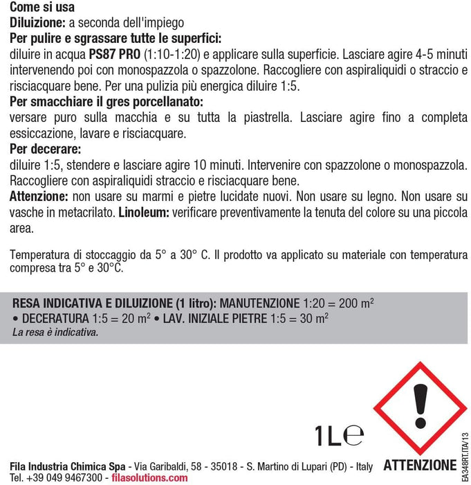 Fila - PS87 Pro pulizia sgrassante professionale