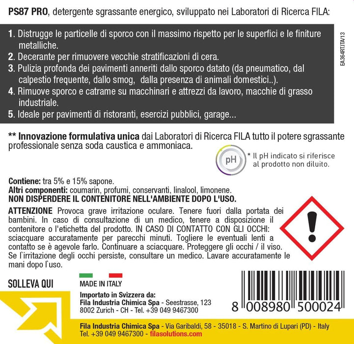 Fila - PS87 Pro pulizia sgrassante professionale