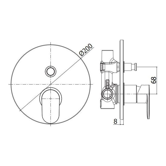 Paffoni - Miscelatore incasso doccia a due uscite Candy CA015 CR
