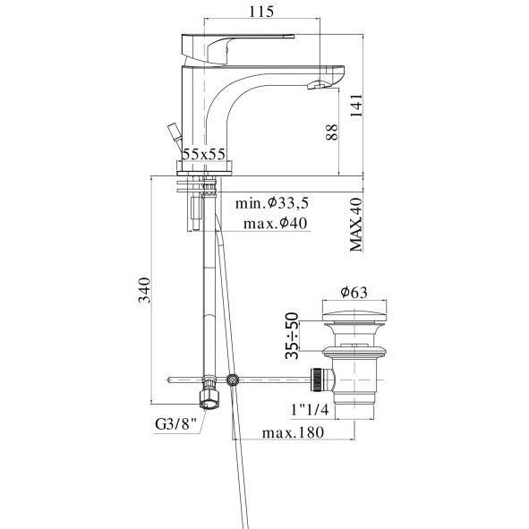 Paffoni - Sly SY075 CR basin mixer