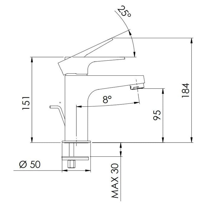 Daniel Rubinetterie - Miscelatore monocomando per lavabo con scarico Smart SR605CR