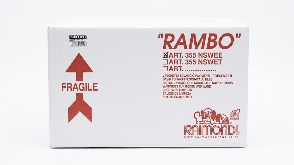 Raimondi Vaschetta Lavaggio Rambo 40L con Frattazzo Spugna Sweepex