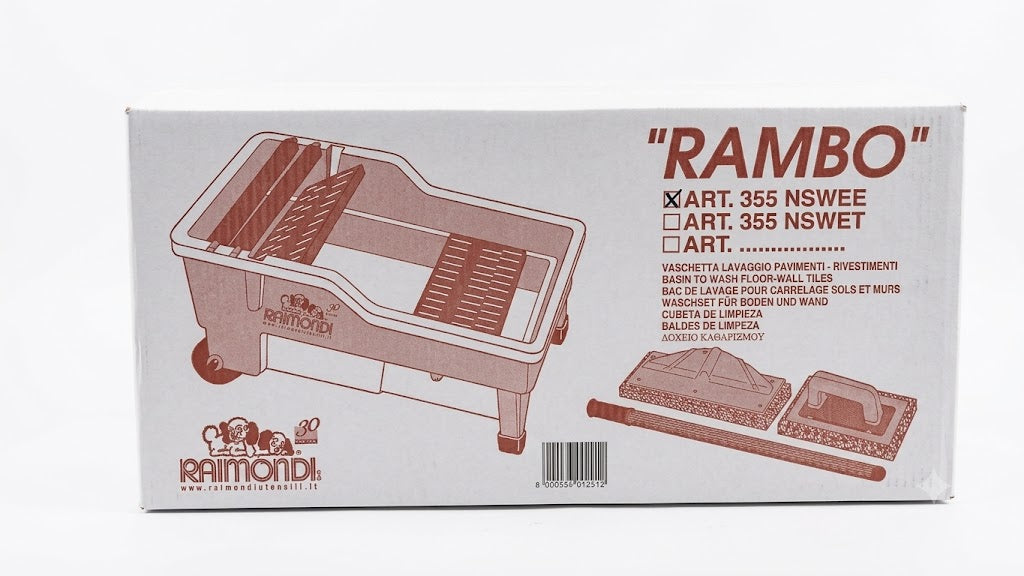 Raimondi Vaschetta Lavaggio Rambo 40L con Frattazzo Spugna Sweepex