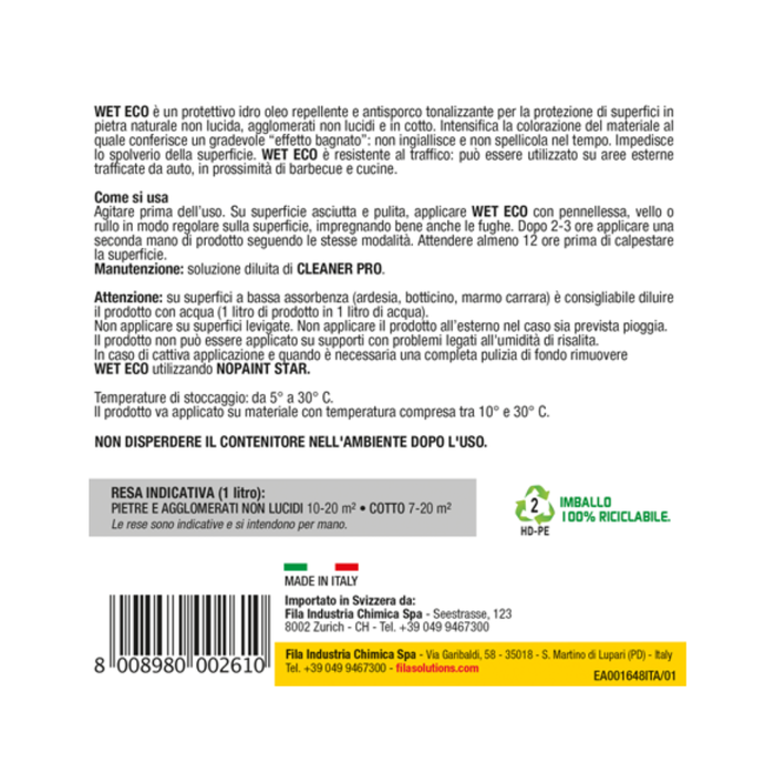 Fila - Wet Eco Protettivo tonalizzante effetto bagnato lt.1 e lt.5