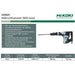 Hikoki H60MCWSZ Martello Demolitore 1.250 W 14 J (Epta), 1250 W, 230 V - Martelli demolitori