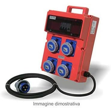 QUADRO PORTATILE 4 PRESE MONO CO PULSANTE EMERGENZA - Quadro portatile