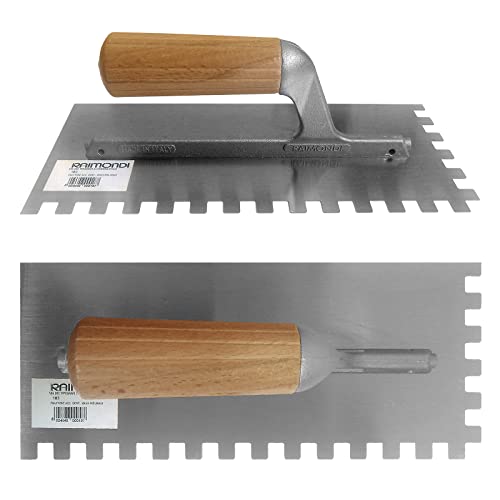 Raimondi  Frattone dentellato 10 x 10 mm manico legno 28 x 12 cm - Taglia piastrelle