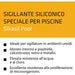 Sika - Sikasil Pool, Sigillante siliconico per giunti di Piscine o di zone della casa permanentemente bagnate. Alta resistenza al cloro e alla proliferazione di funghi e muffe, Bianco, 300ml - Sigillanti