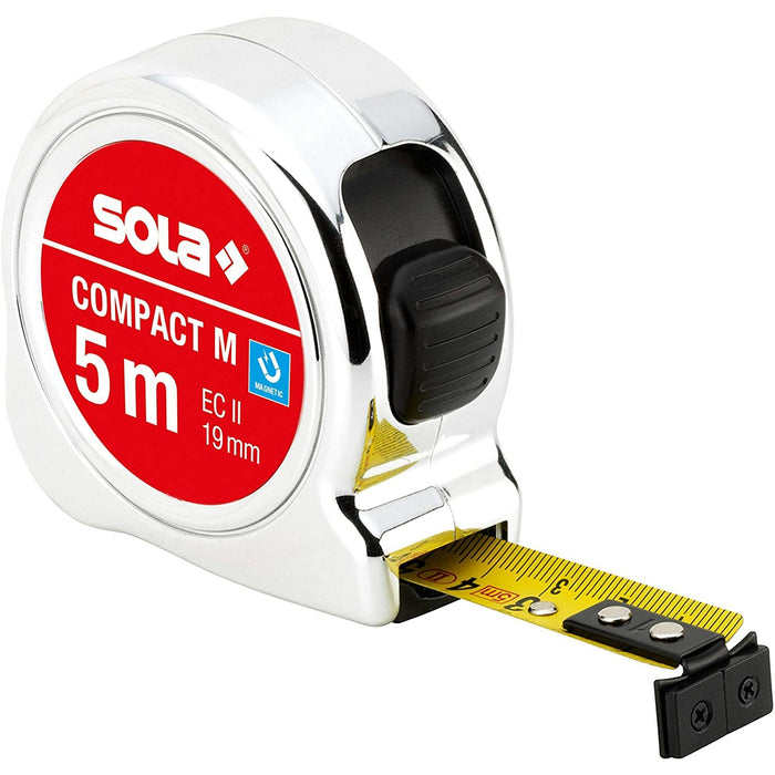 Sola 128.322.072,5 cm Compact m Co 12,7 cm calamita metro a nastro, grigio, 5 m - Livelle