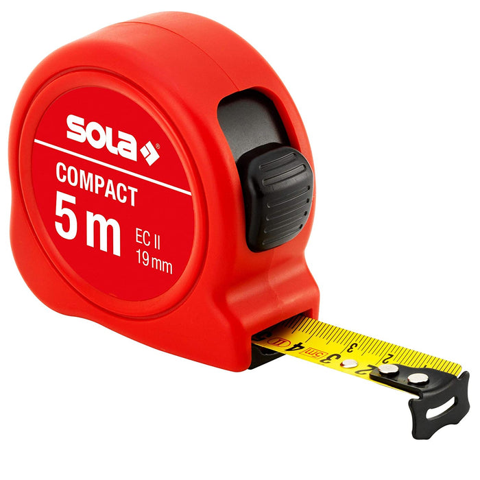 Sola 50500801 Metro a Nastro Compatto CO 8", Rosso, 8m / 25mm - Livelle