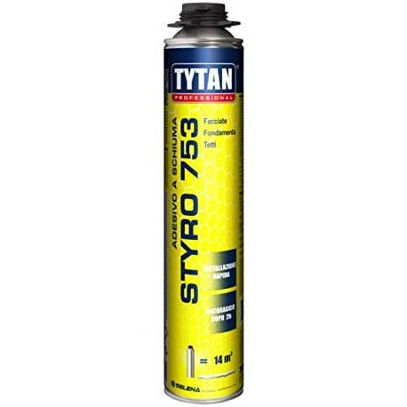 - Tytan - Schiuma adesiva per pistola STYRO 753 ml.750 per cappotto - Cartone da 12 pz. - schiume e siliconi